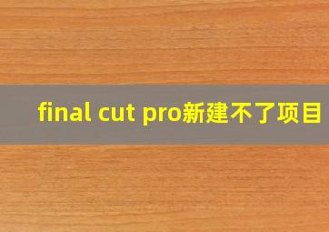 final cut pro新建不了项目